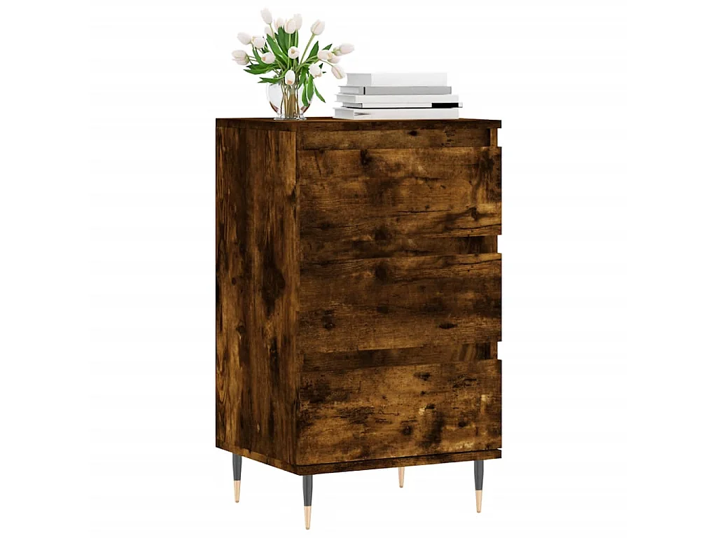 Buffet chêne fumé 40x35x70 cm bois d'ingénierie QWE96076