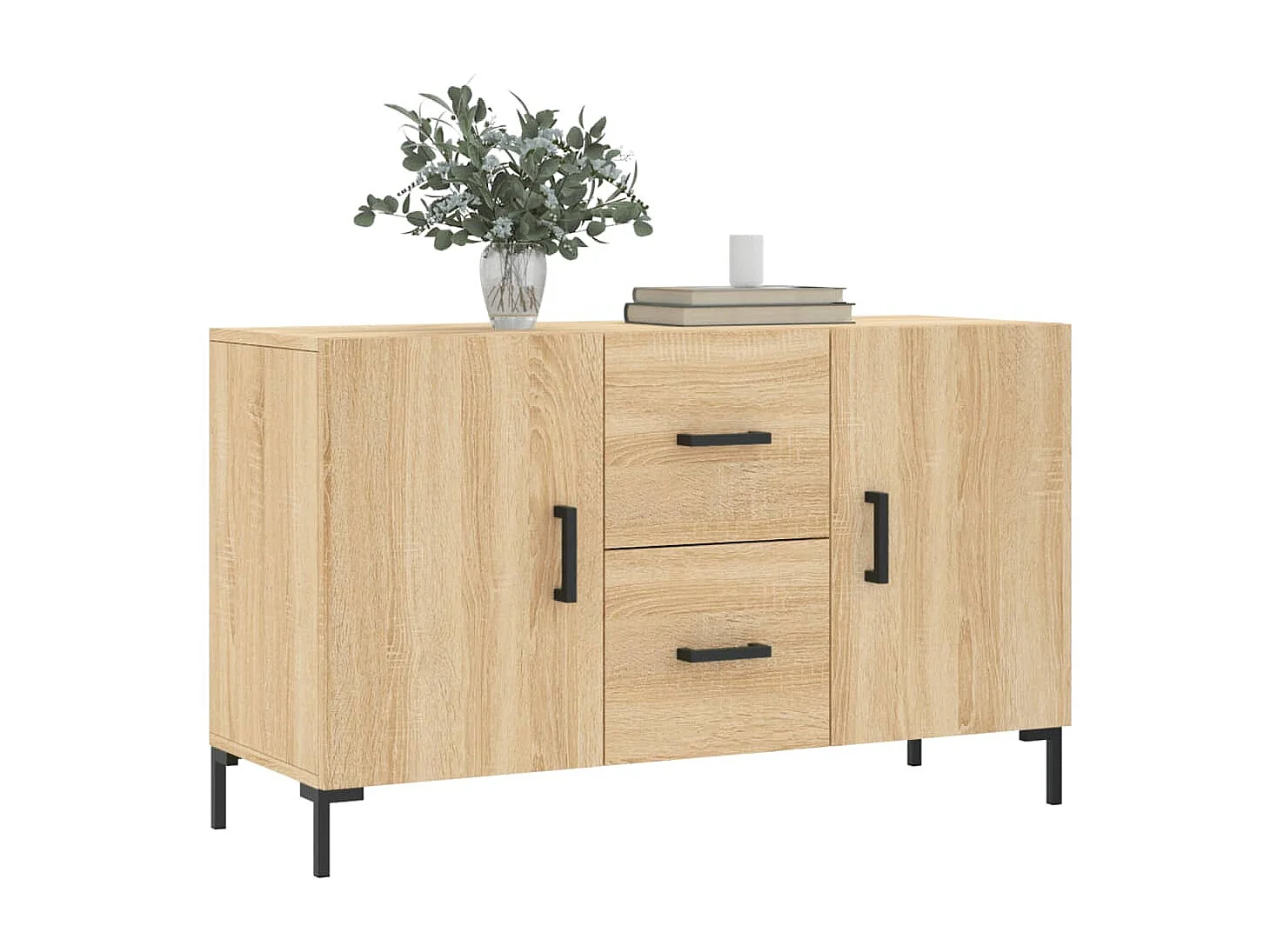 Buffet chêne sonoma 100x36x60 cm bois d'ingénierie QWE52148