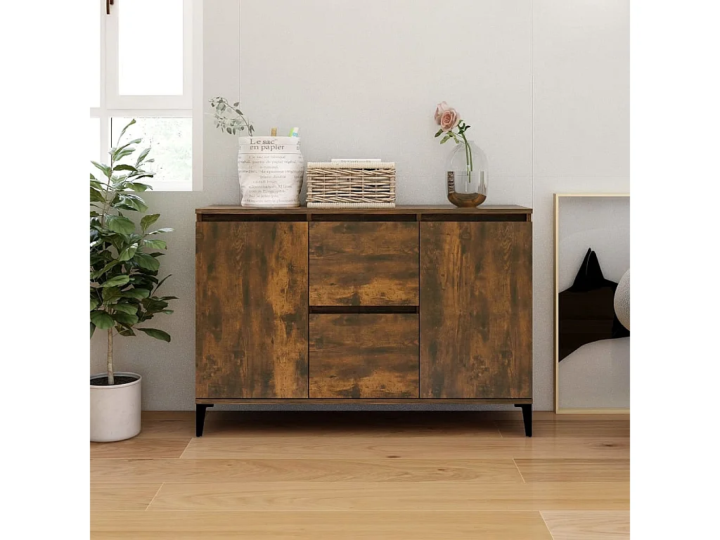 Buffet Chêne fumé 104x35x70 cm Bois d'ingénierie EGER77705