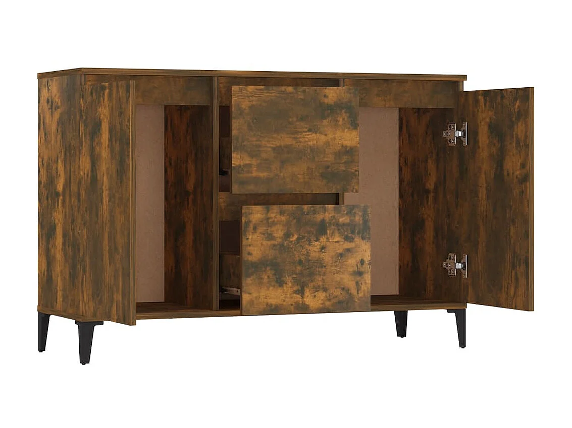 Dressoir 104x35x70 cm bewerkt hout gerookt eikenkleurig NL40028