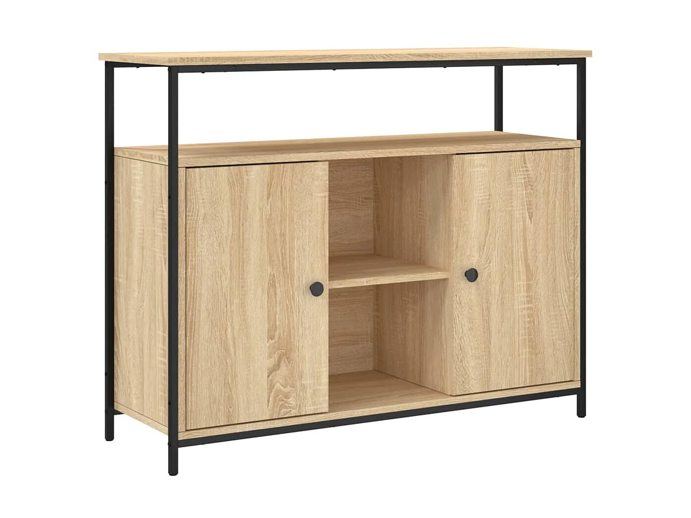 Buffet chêne sonoma 100x35x80 cm bois d'ingénierie QWE20958