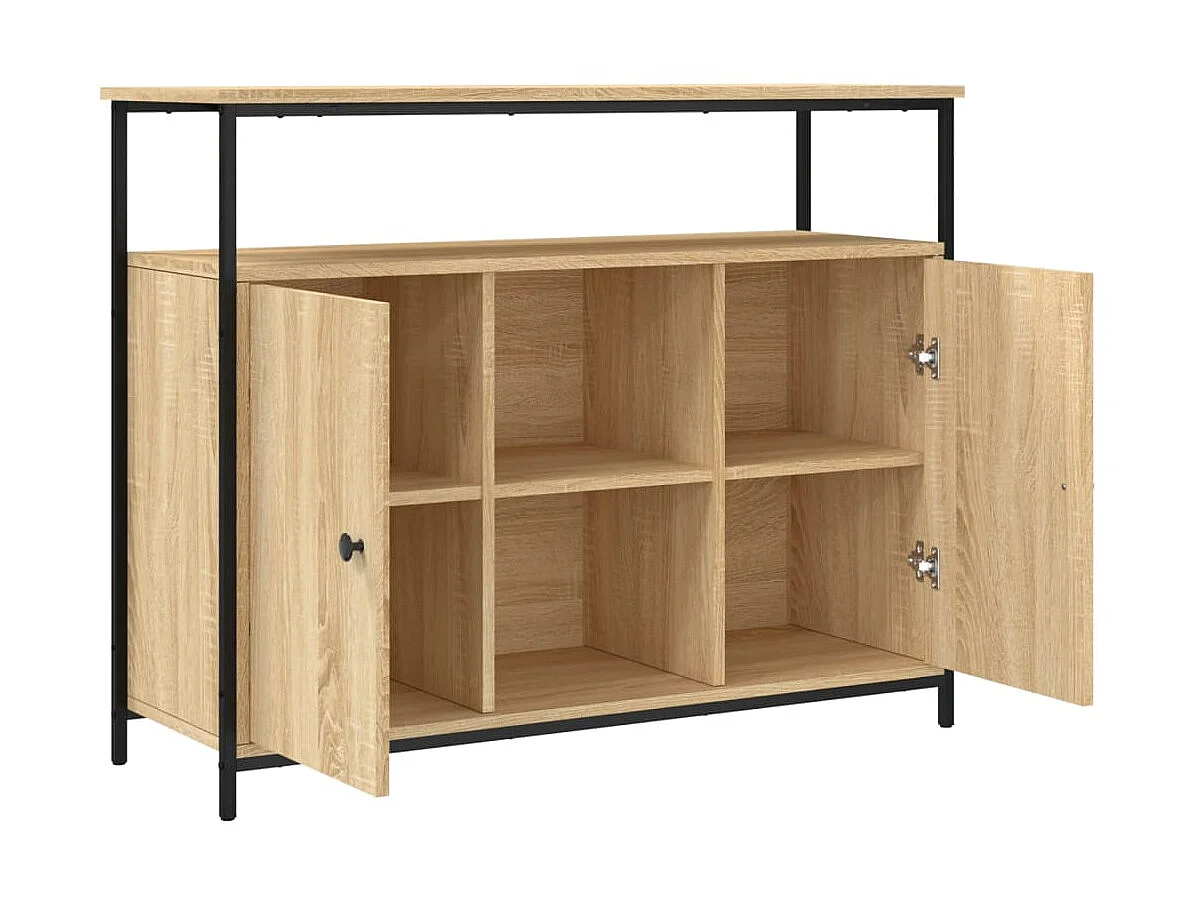 Buffet chêne sonoma 100x35x80 cm bois d'ingénierie QWE20958
