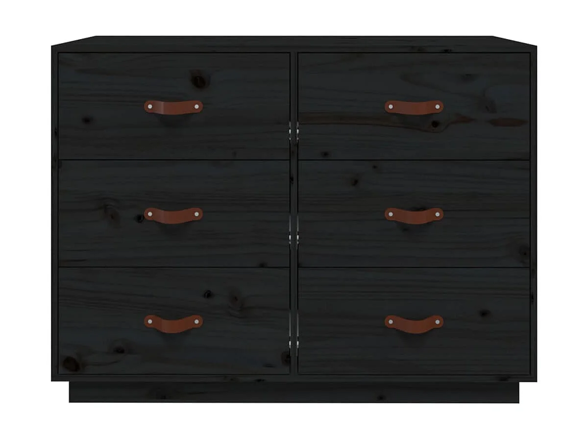 Aparador 100x40x75 cm madeira de pinho maciça preto PT626209
