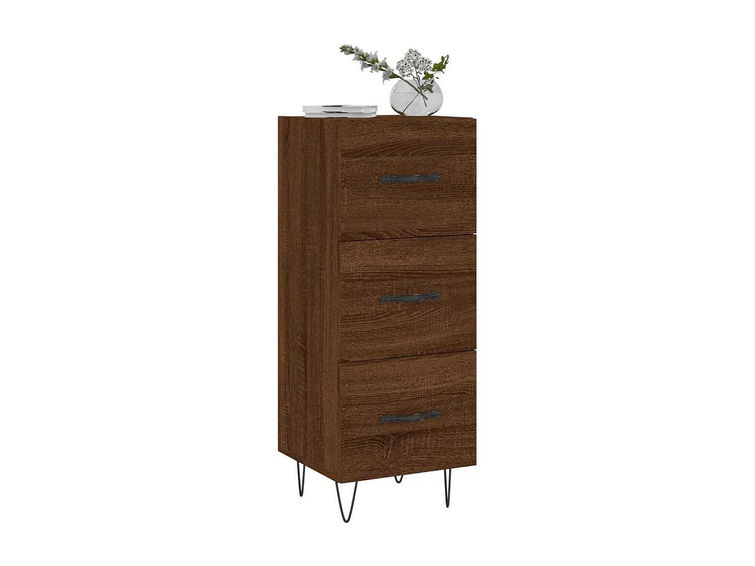 Buffet Chêne marron 34,5x34x90 cm Bois d'ingénierie QWE54293