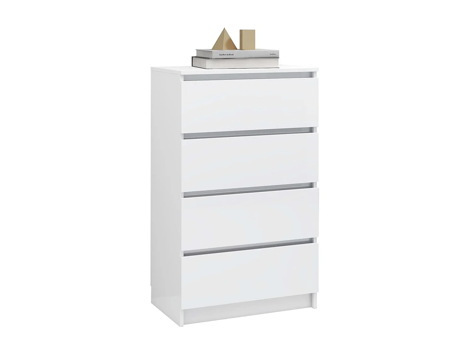 Buffet Blanc brillant 60x35x98,5 cm Bois d'ingénierie EGER70672