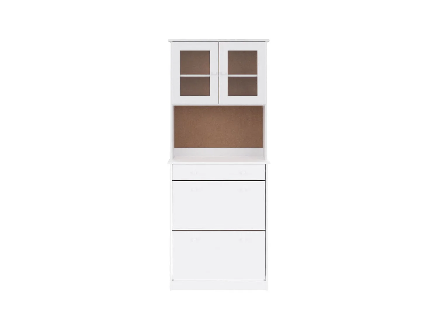 Highboard,Kommode ALTA Weiß 77x35x188 cm Massivholz Kiefer -gkd56457