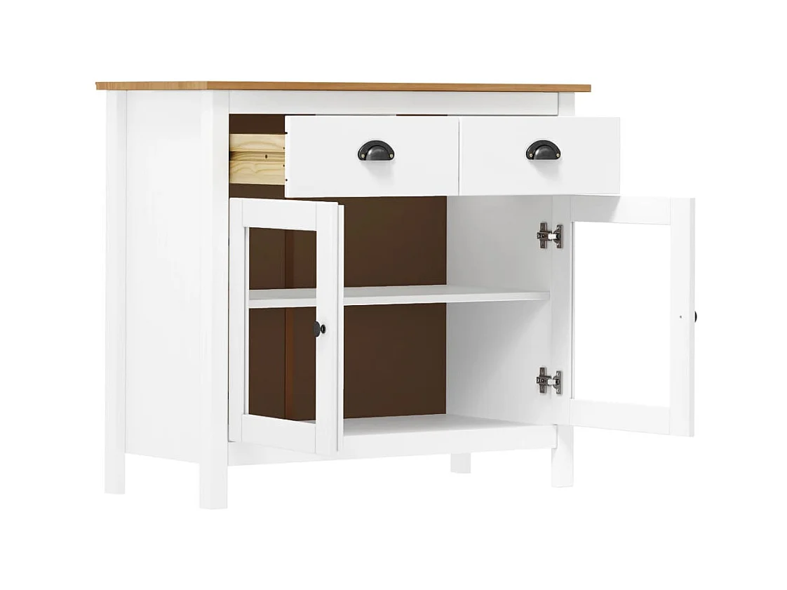 Aparador Hill 90x40x80 cm madeira de pinho maciça branco PT415034