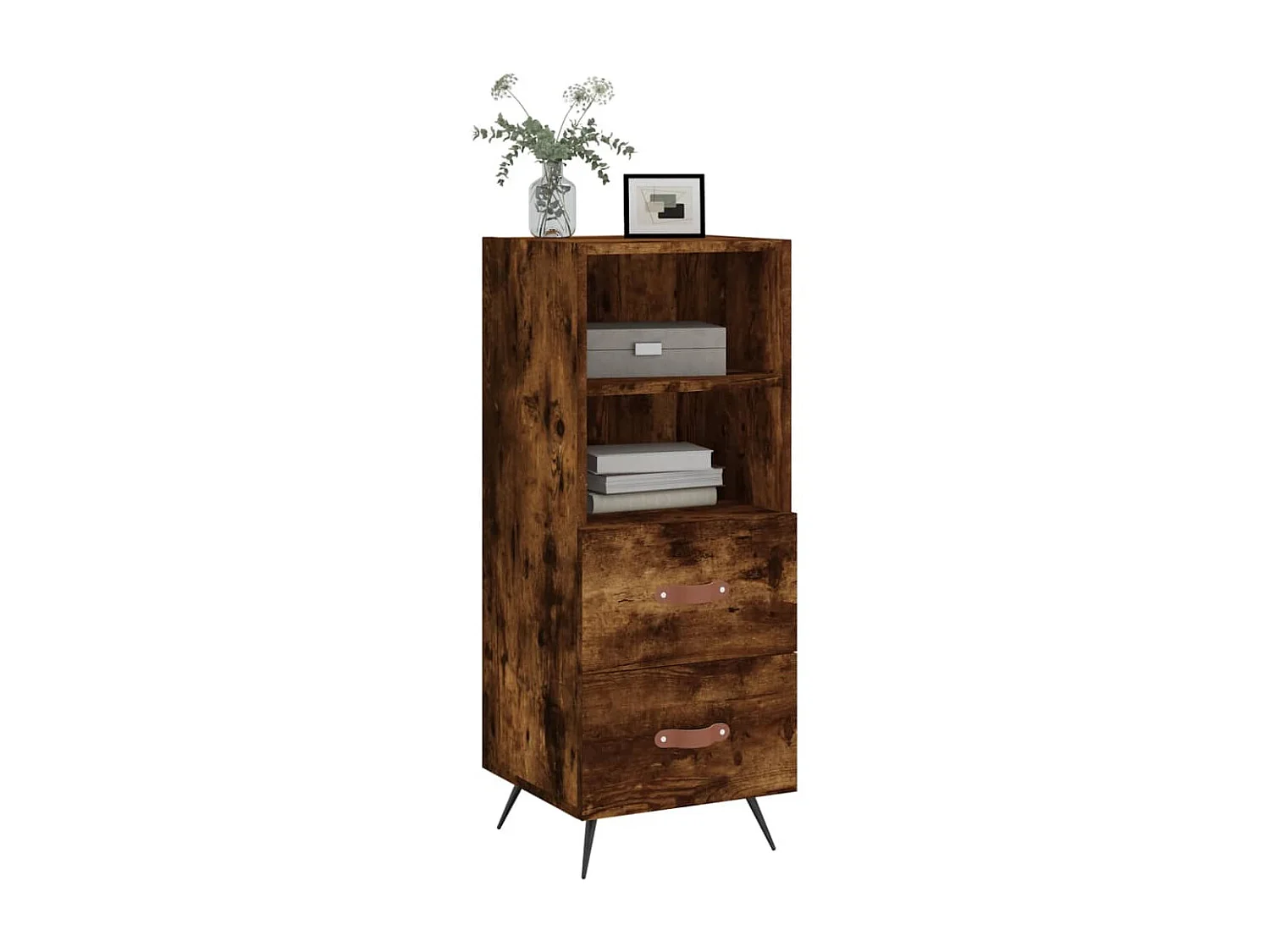 Aparador madera de ingeniería roble ahumado 34,5x34x90 cm ES62762