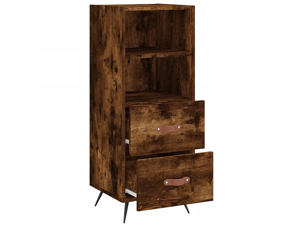 Aparador madera de ingeniería roble ahumado 34,5x34x90 cm ES62762