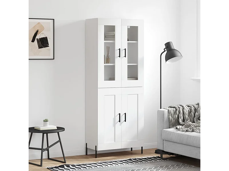 Highboard,Kommode Weiß 69,5x34x180 cm Holzwerkstoff -gkd58110