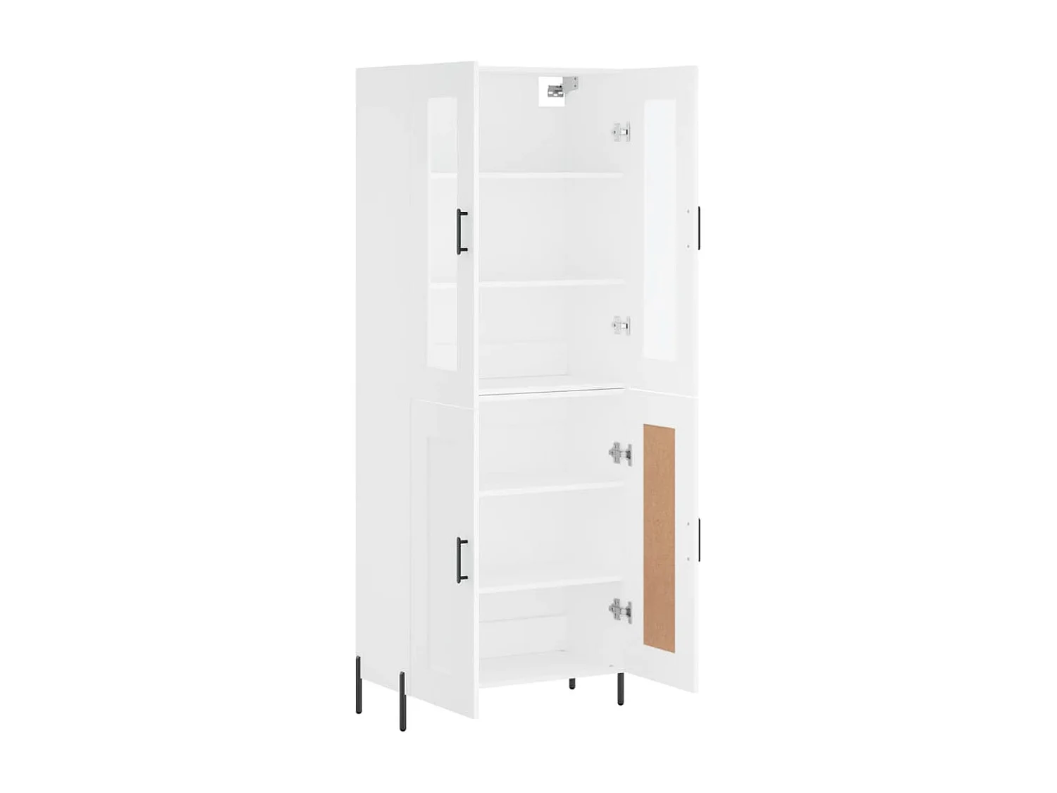 Highboard,Kommode Weiß 69,5x34x180 cm Holzwerkstoff -gkd58110