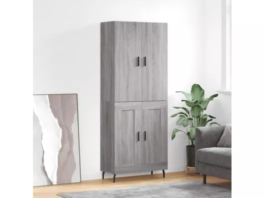 Kauf Unique Highboard,Kommode Grau Sonoma 69,5x34x180 cm Holzwerkstoff -gkd354497