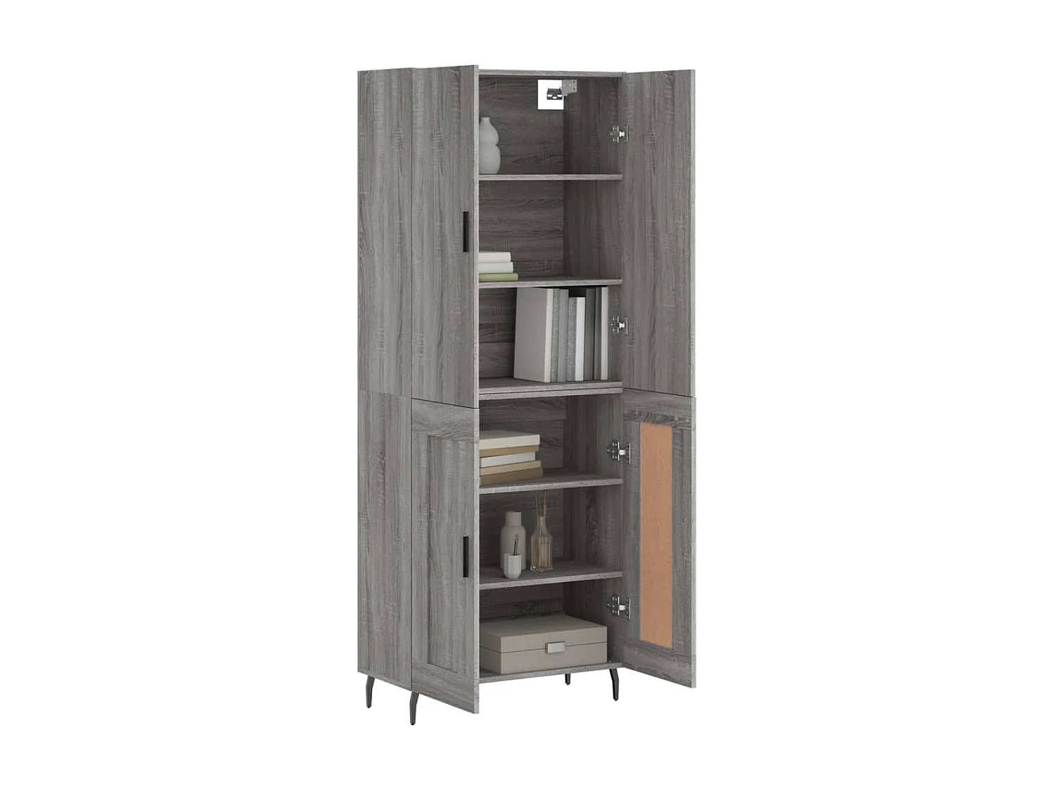 Buffet haut Sonoma gris 69,5x34x180 cm Bois d'ingénierie QWE81023