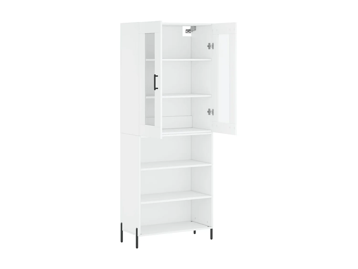 Hoge kast 69,5x34x180 cm bewerkt hout wit NL966405