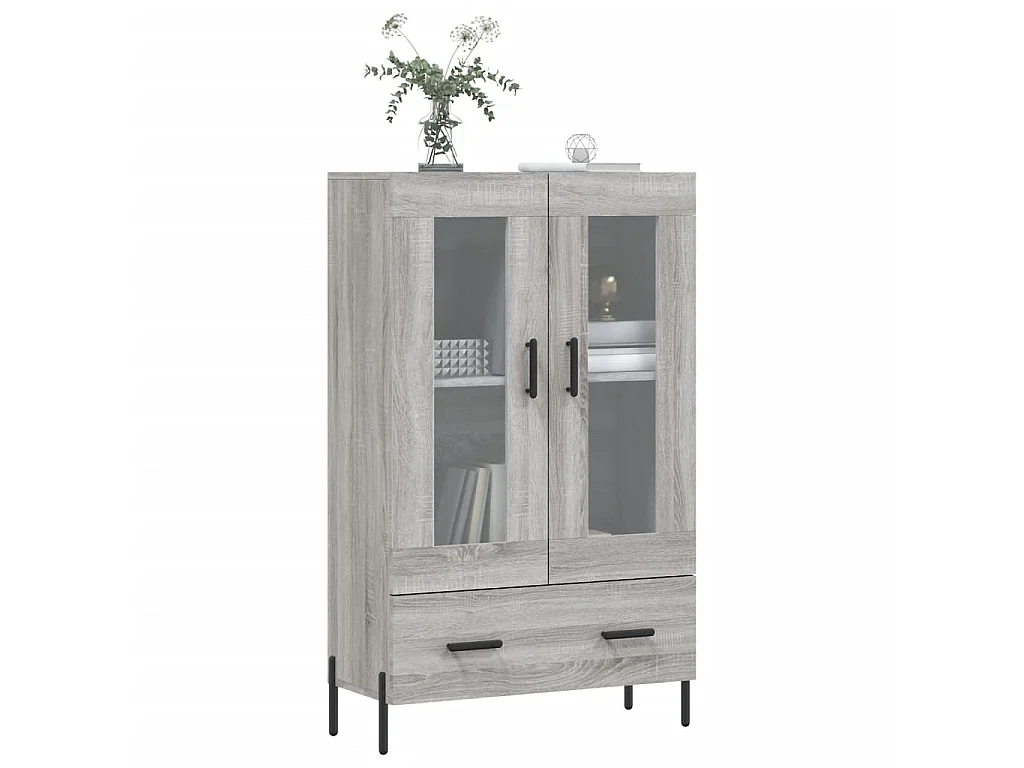 Buffet haut sonoma gris 69,5x31x115 cm bois d'ingénierie QWE41021