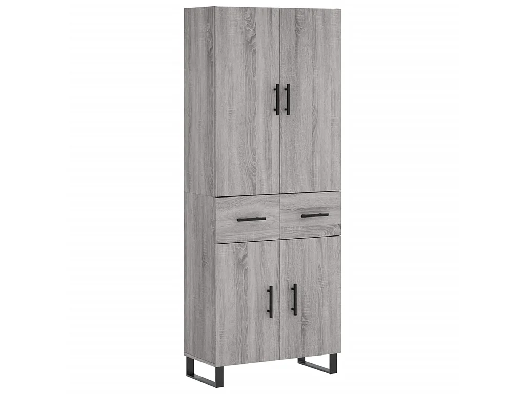 Buffet haut Sonoma gris 69,5x34x180 cm Bois d'ingénierie QWE37657