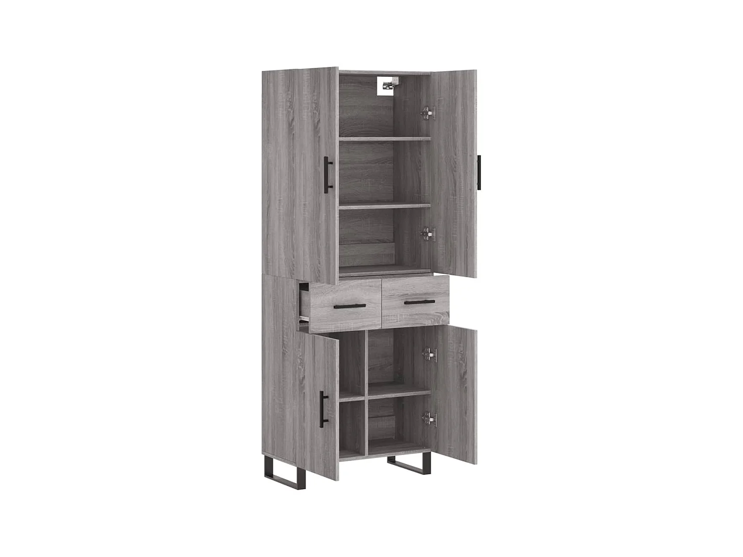 Highboard,Kommode Grau Sonoma 69,5x34x180 cm Holzwerkstoff -gkd192706