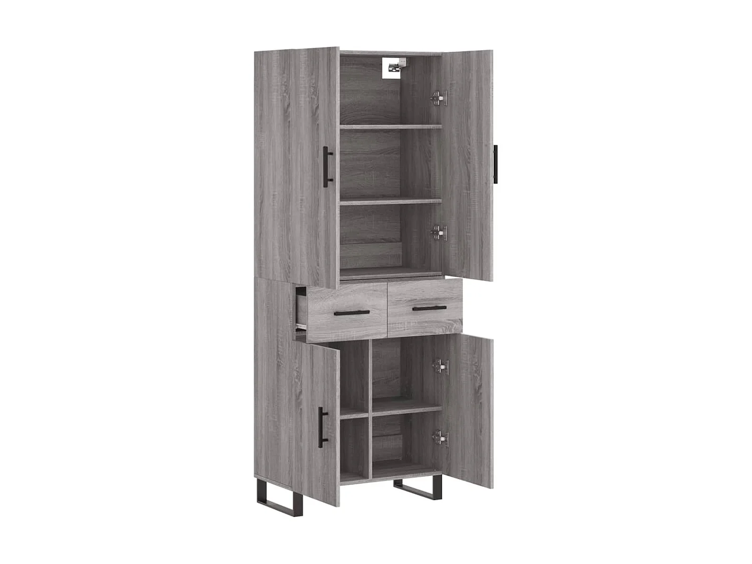 Buffet haut Sonoma gris 69,5x34x180 cm Bois d'ingénierie QWE37657