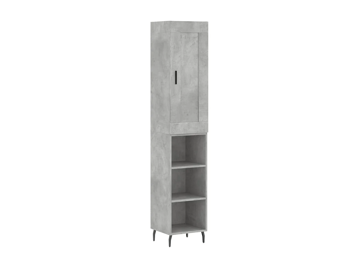 Buffet haut Gris béton 34,5x34x180 cm Bois d'ingénierie QWE47257