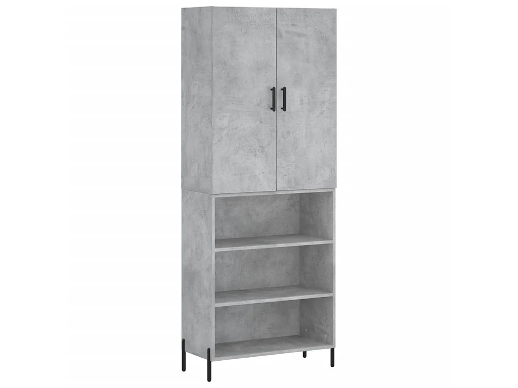 Buffet haut Gris béton 69,5x34x180 cm Bois d'ingénierie QWE22757