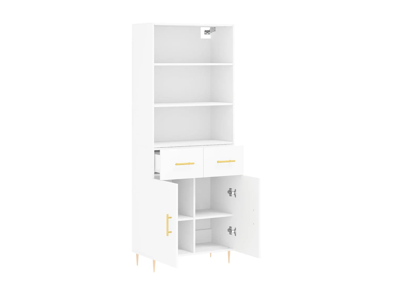 Buffet haut Blanc 69,5x34x180 cm Bois d'ingénierie QWE83795