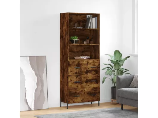 Kauf Unique Highboard,Kommode Räuchereiche 69,5x34x180 cm Holzwerkstoff -gkd990889