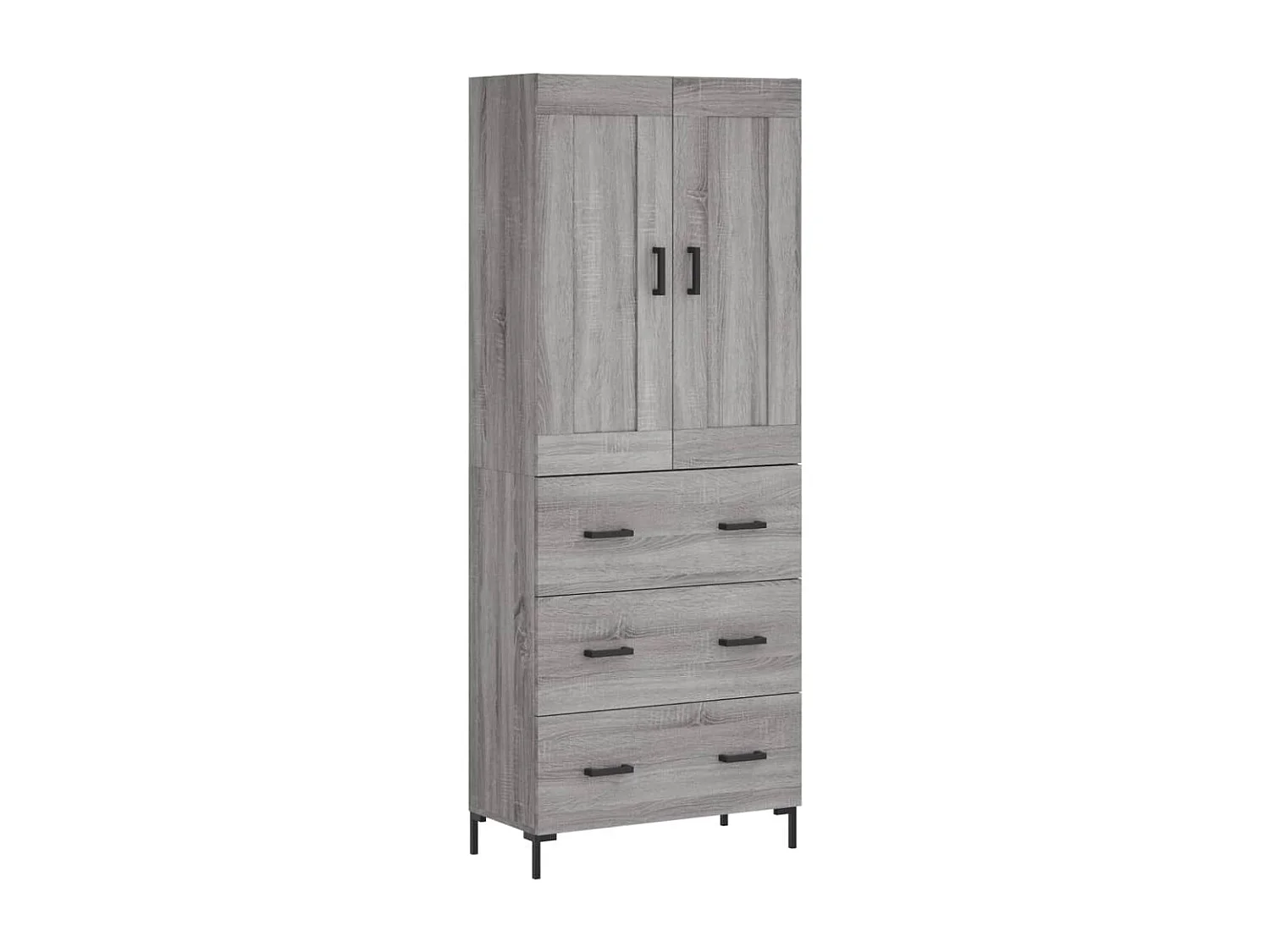 Buffet haut Sonoma gris 69,5x34x180 cm Bois d'ingénierie QWE12159