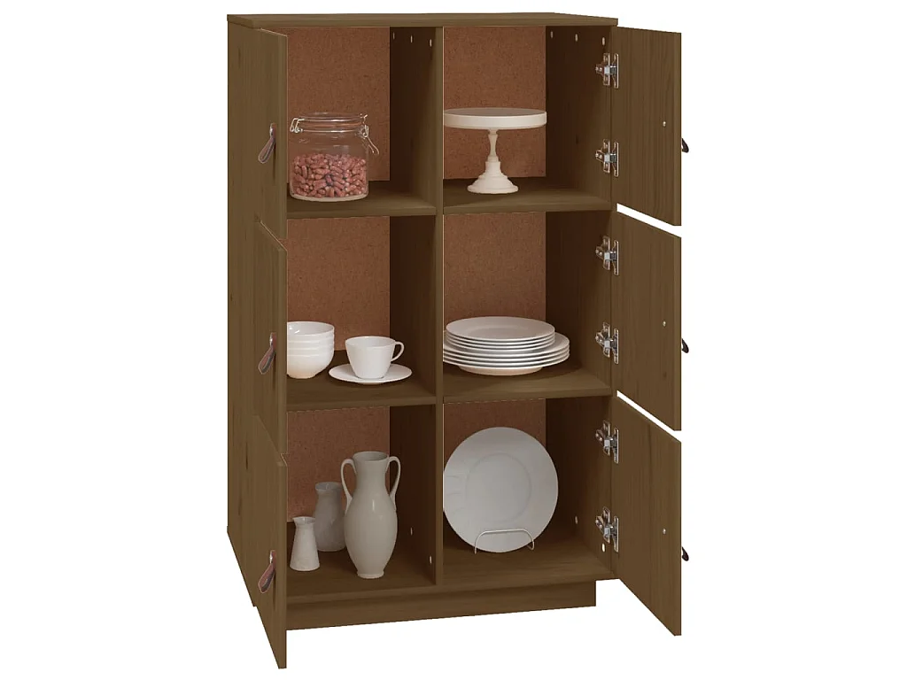 Buffet haut Marron miel 67x40x108,5 cm Bois massif de pin EGER89358
