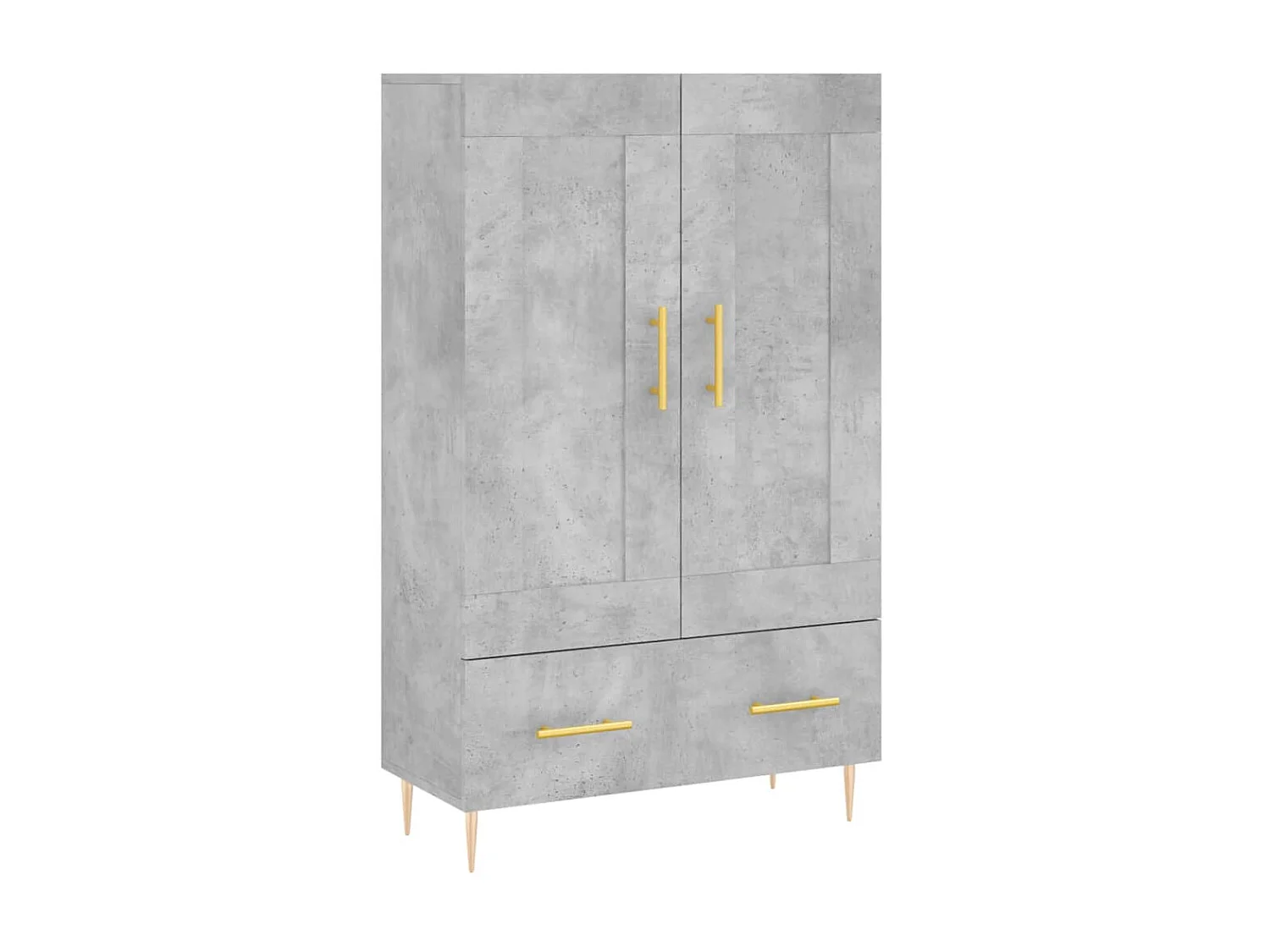 Buffet haut gris béton 69,5x31x115 cm bois d'ingénierie QWE23769
