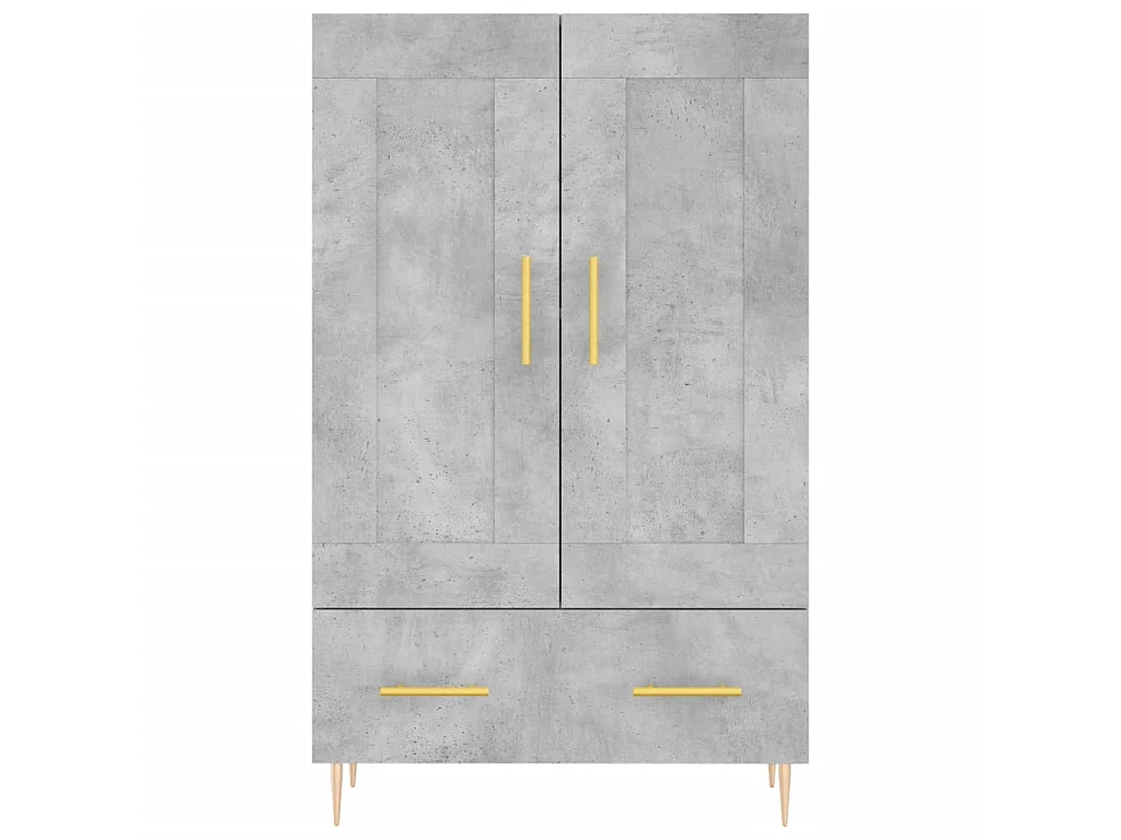 Buffet haut gris béton 69,5x31x115 cm bois d'ingénierie QWE23769
