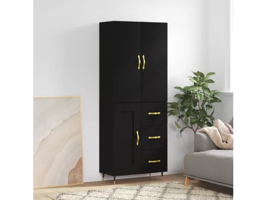 Kauf Unique Highboard,Kommode Schwarz 69,5x34x180 cm Holzwerkstoff -gkd523325