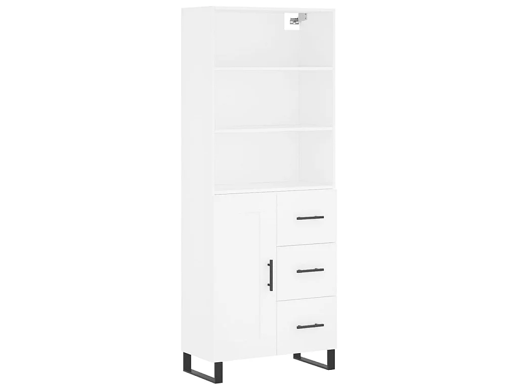 Buffet haut Blanc 69,5x34x180 cm Bois d'ingénierie QWE57701