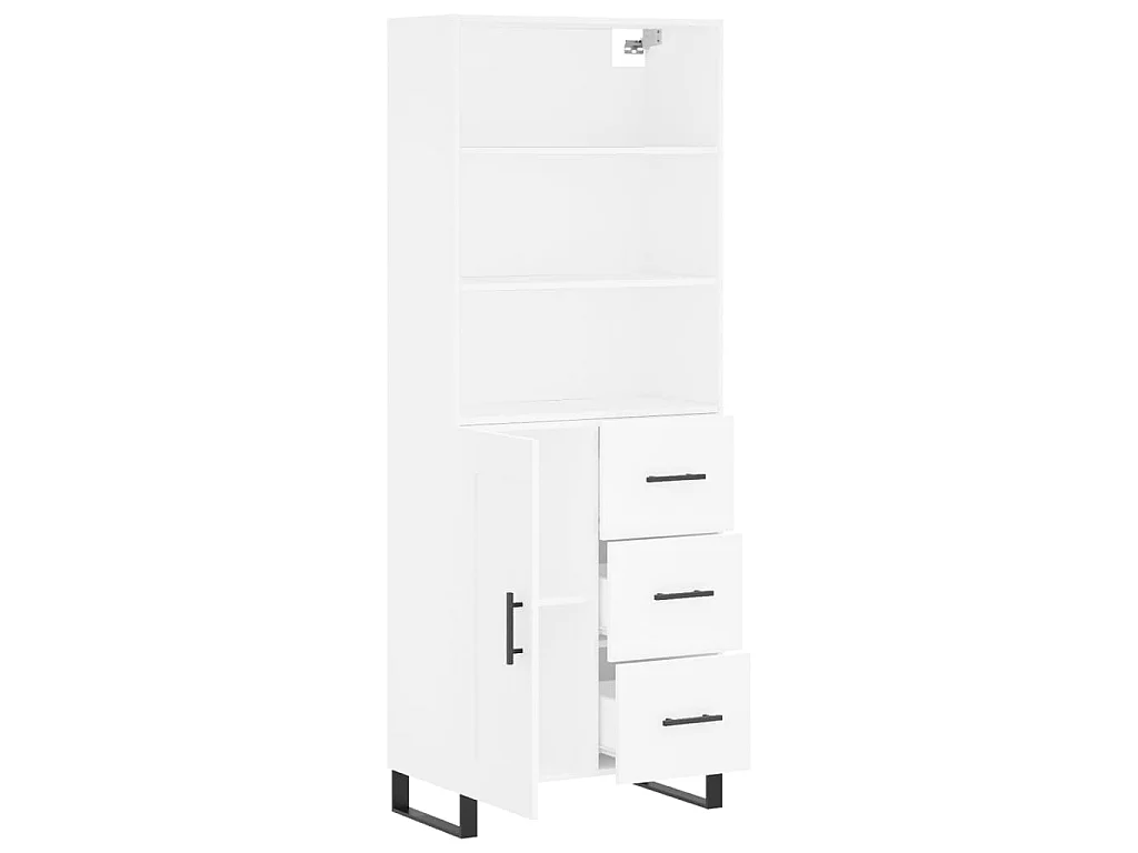 Highboard,Kommode Weiß 69,5x34x180 cm Holzwerkstoff -gkd197768