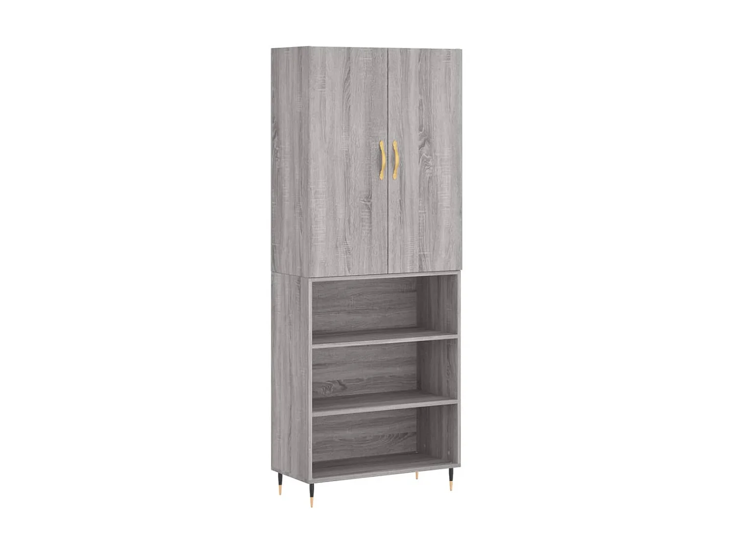 Buffet haut Sonoma gris 69,5x34x180 cm Bois d'ingénierie QWE58640
