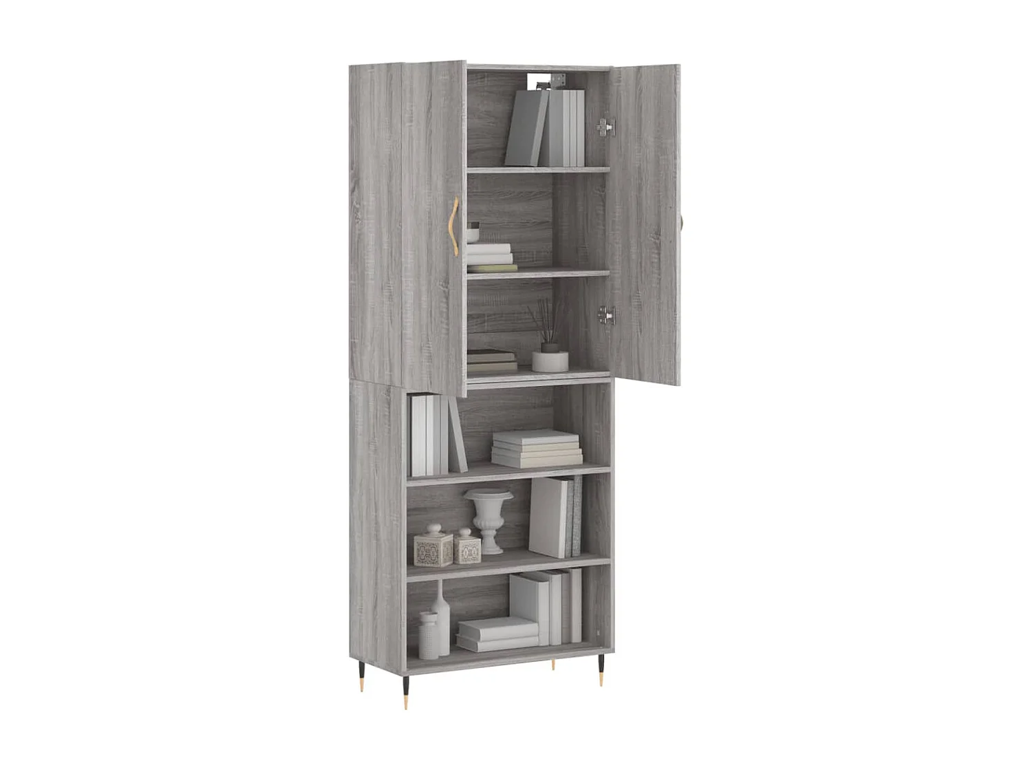 Buffet haut Sonoma gris 69,5x34x180 cm Bois d'ingénierie QWE58640