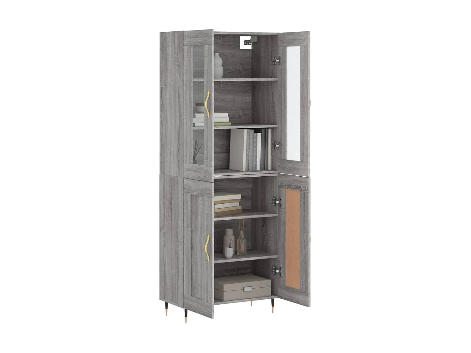 Buffet haut Sonoma gris 69,5x34x180 cm Bois d'ingénierie QWE80761