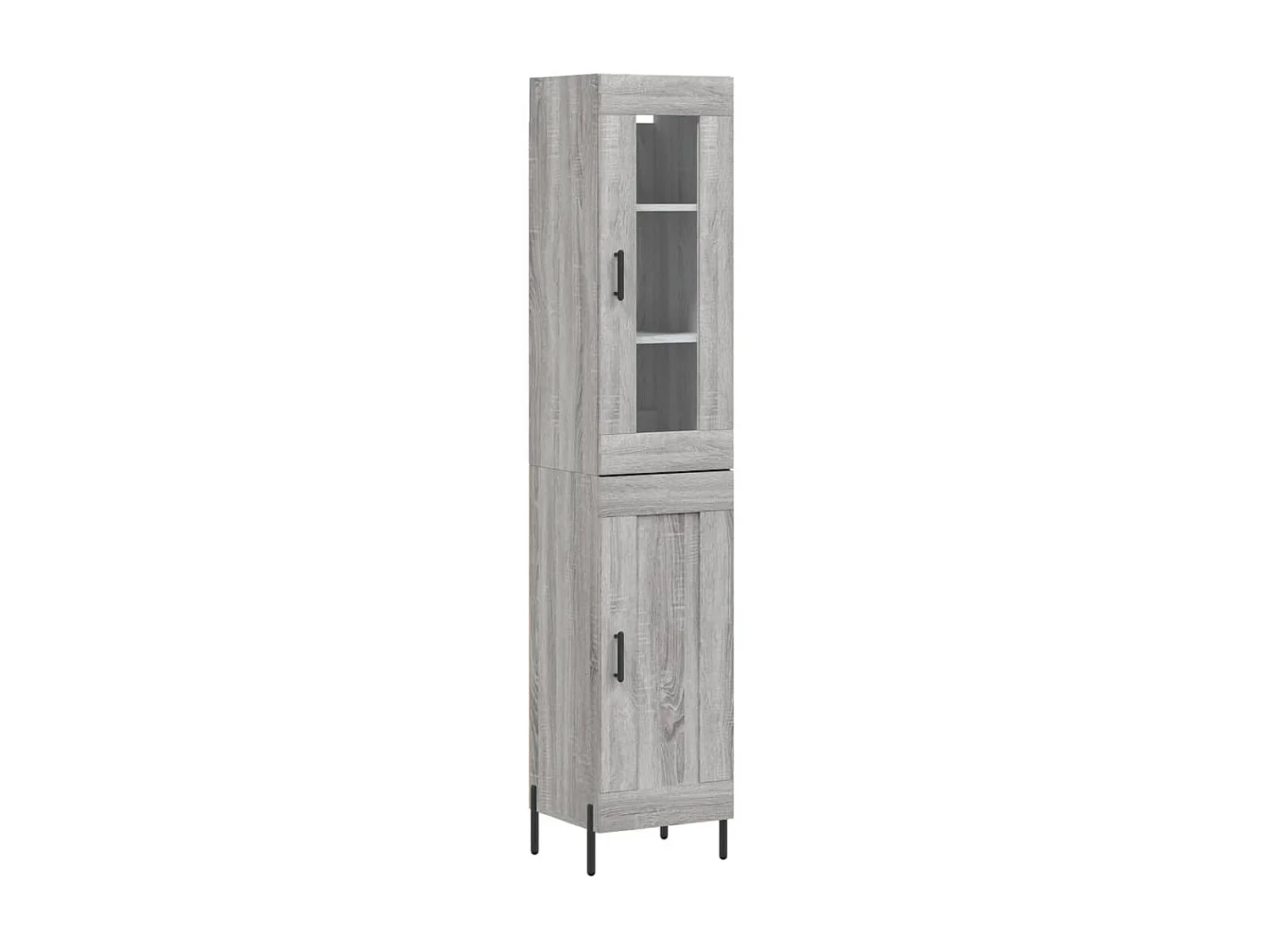 Buffet haut Sonoma gris 34,5x34x180 cm Bois d'ingénierie QWE10544