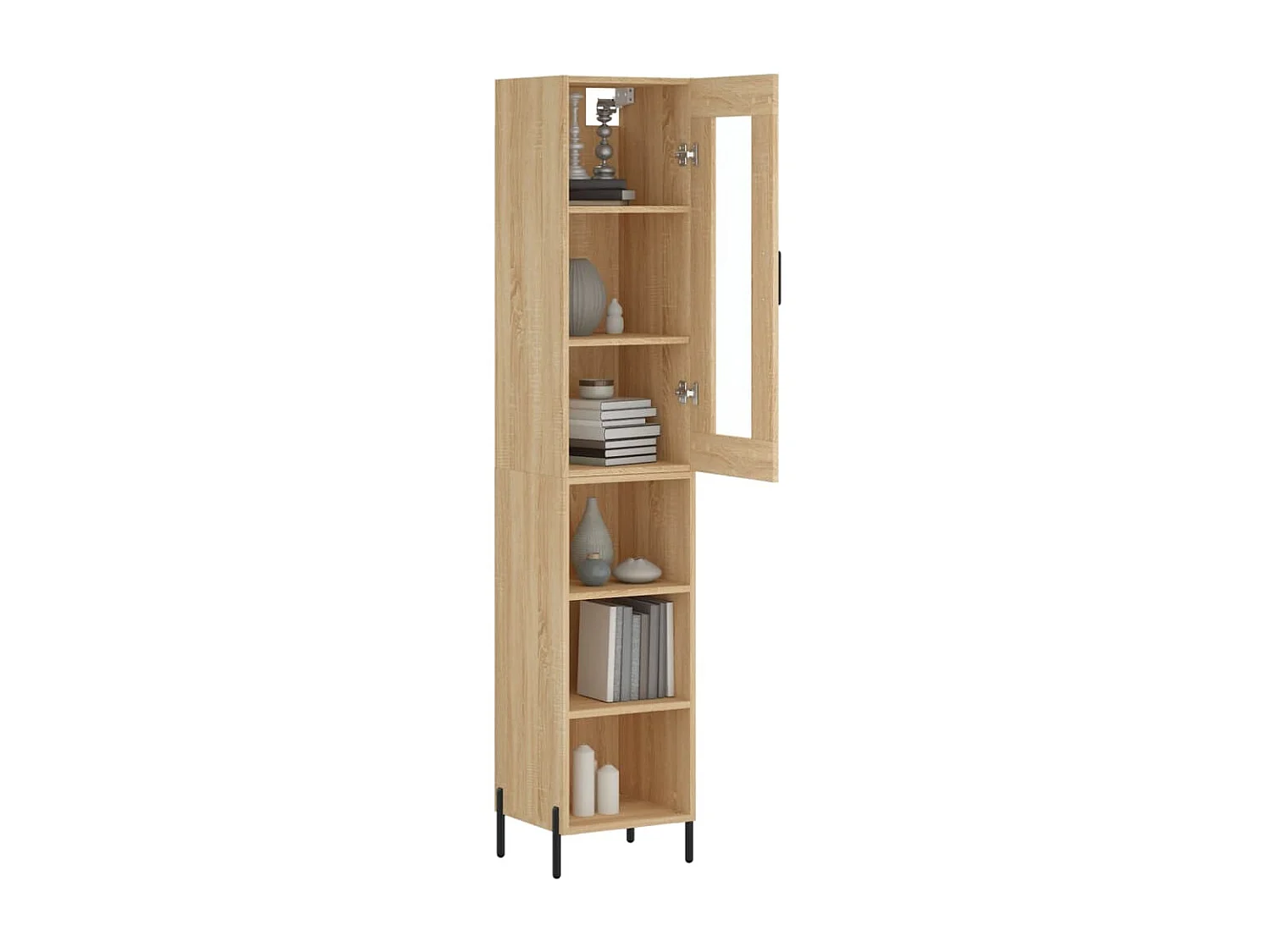 Buffet haut Chêne sonoma 34,5x34x180 cm Bois d'ingénierie QWE66099