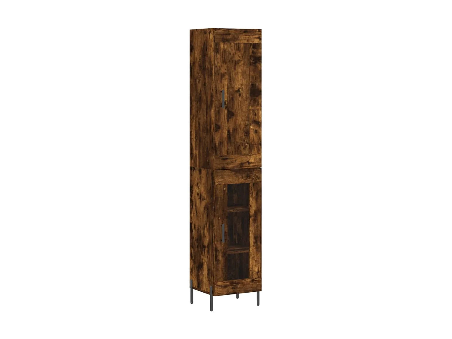 Buffet haut Chêne fumé 34,5x34x180 cm Bois d'ingénierie QWE82575
