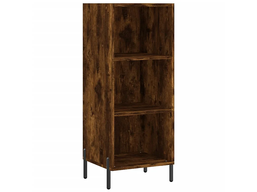 Buffet haut Chêne fumé 34,5x34x180 cm Bois d'ingénierie QWE56546