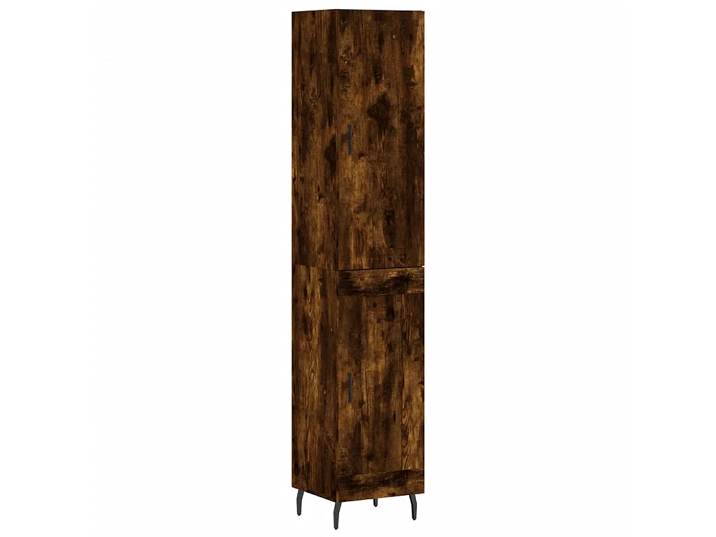 Buffet haut Chêne fumé 34,5x34x180 cm Bois d'ingénierie QWE52788