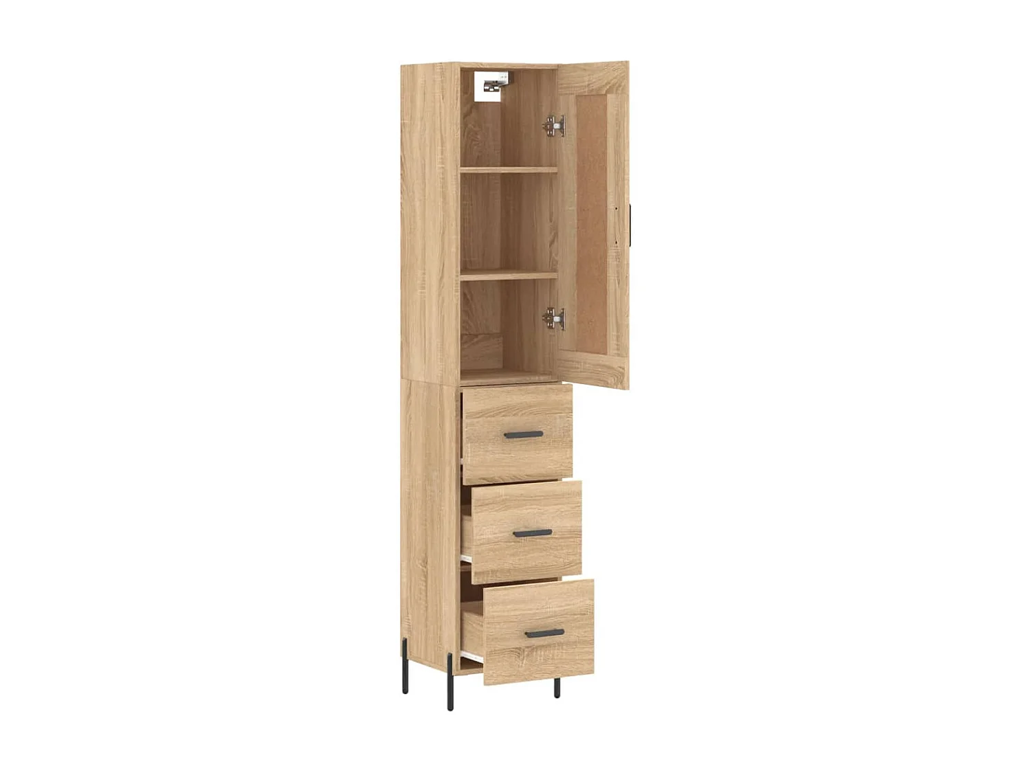 Buffet haut Chêne sonoma 34,5x34x180 cm Bois d'ingénierie QWE59094
