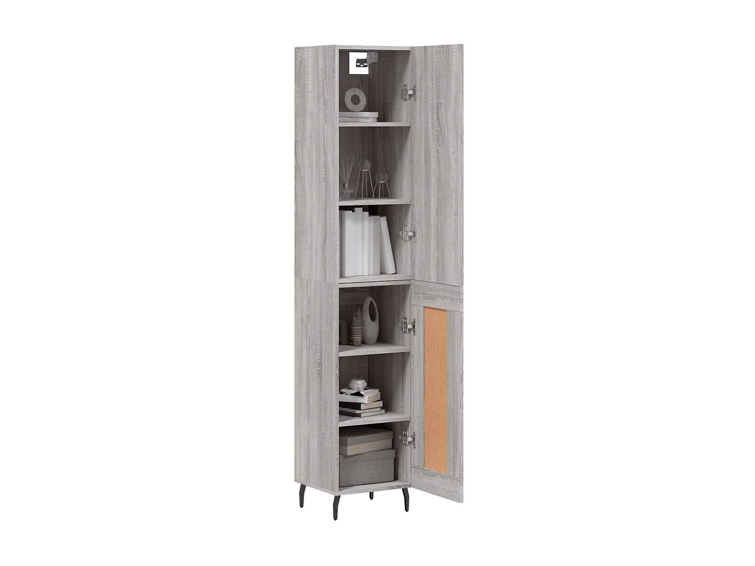 Buffet haut Sonoma gris 34,5x34x180 cm Bois d'ingénierie QWE21977
