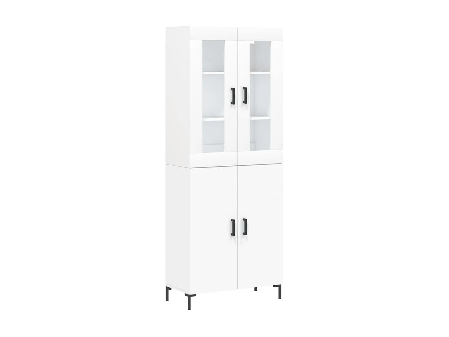 Buffet haut Blanc 69,5x34x180 cm Bois d'ingénierie QWE14356