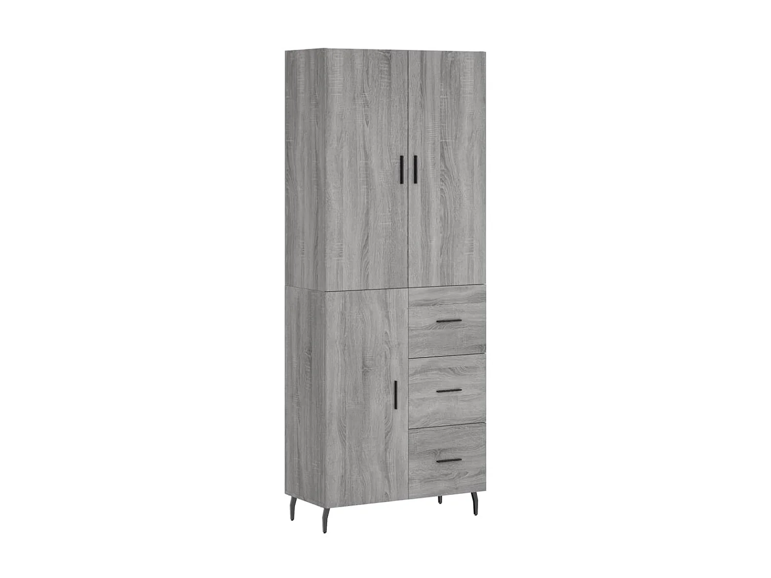 Highboard,Kommode Grau Sonoma 69,5x34x180 cm Holzwerkstoff -gkd60247