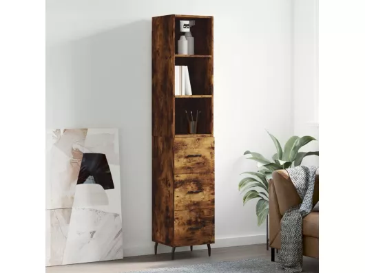 Kauf Unique Highboard,Kommode Räuchereiche 34,5x34x180 cm Holzwerkstoff -gkd290665