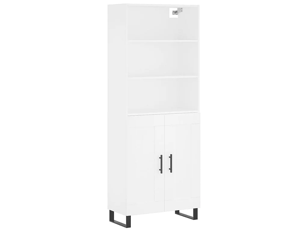 Aparador alto 69,5x34x180 cm derivados de madeira branco PT145531