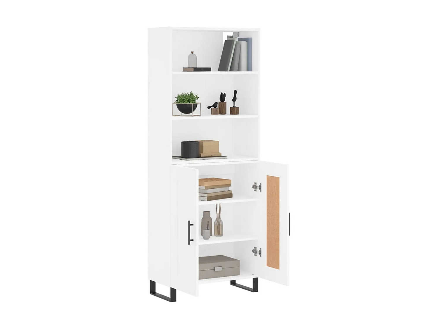 Aparador alto 69,5x34x180 cm derivados de madeira branco PT145531