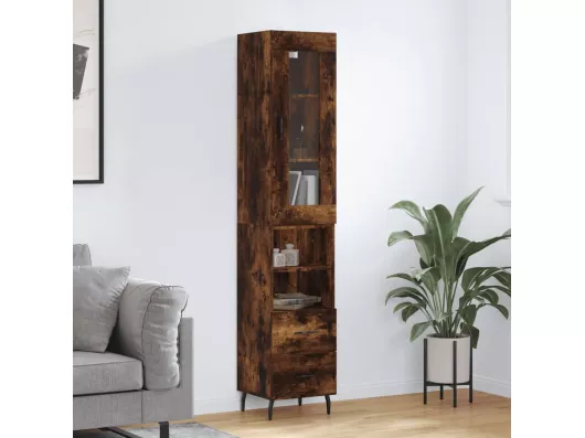 Kauf Unique Highboard,Kommode Räuchereiche 34,5x34x180 cm Holzwerkstoff -gkd766704