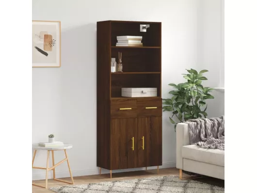 Kauf Unique Highboard,Kommode Braun Eichen-Optik 69,5x34x180 cm Holzwerkstoff -gkd33269